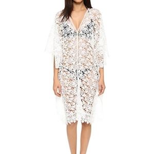 New Yumi Kim Tulum Kaftan White Lace  swimsuit cover up size XS